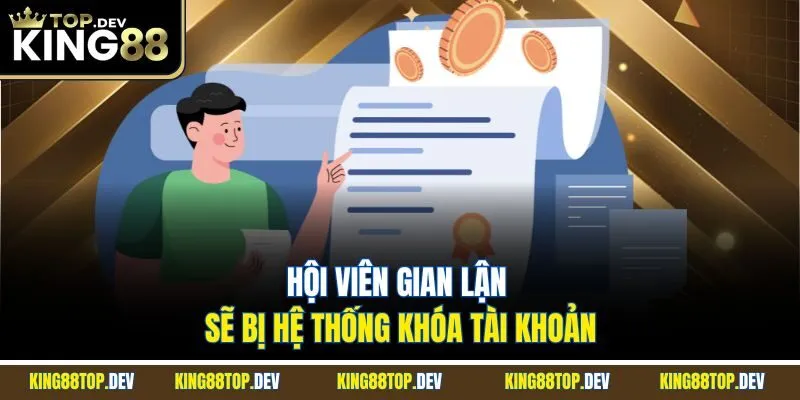 Hội viên gian lận sẽ bị hệ thống khóa tài khoản